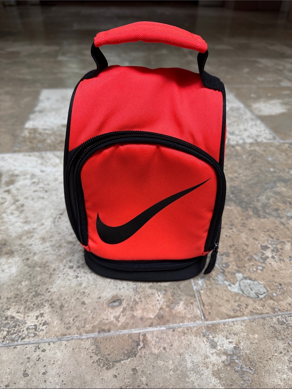 Nike orange Lunch Bag with Black Swoosh